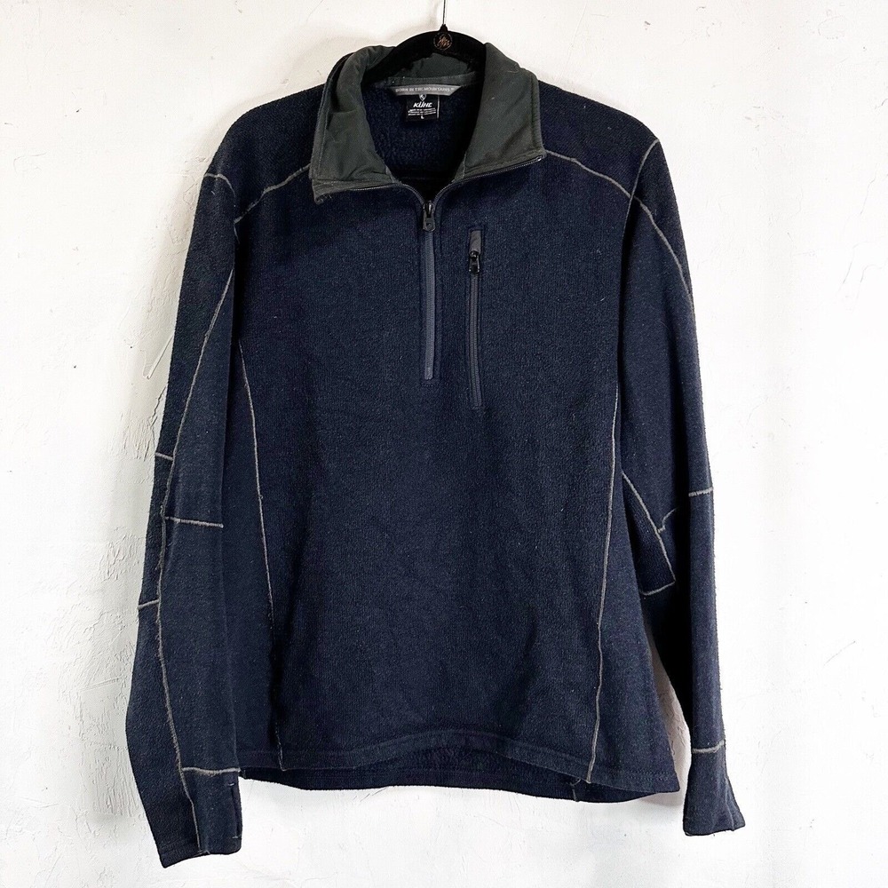 Kuhl Enterceptr Fleece Zip Up Navy Blue Mens Jacket Large Winter Comfort